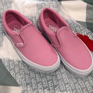 girls pink slip on vans